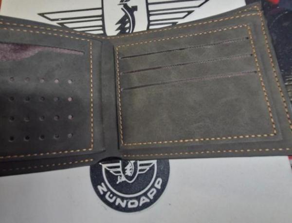 Zündapp Herren Geldbeutel mit Flügelwappen – hochwertige Geldbörse mit 9 Kartenfächern für Zündapp Fans - SCHWARZ